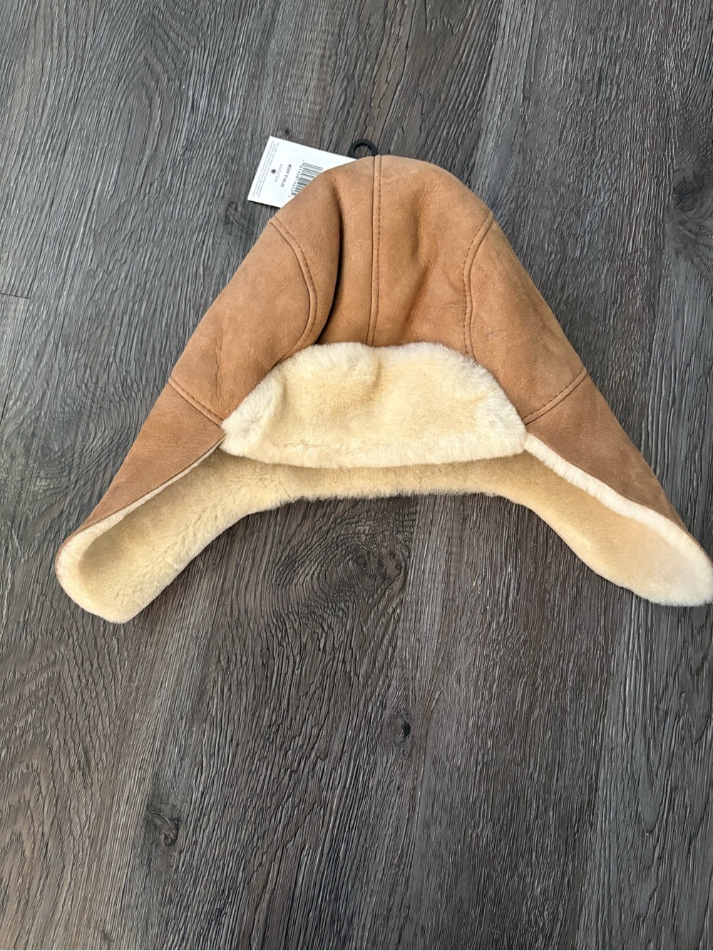 UGG Kids Suede Trapper Hat in Camel and Cream